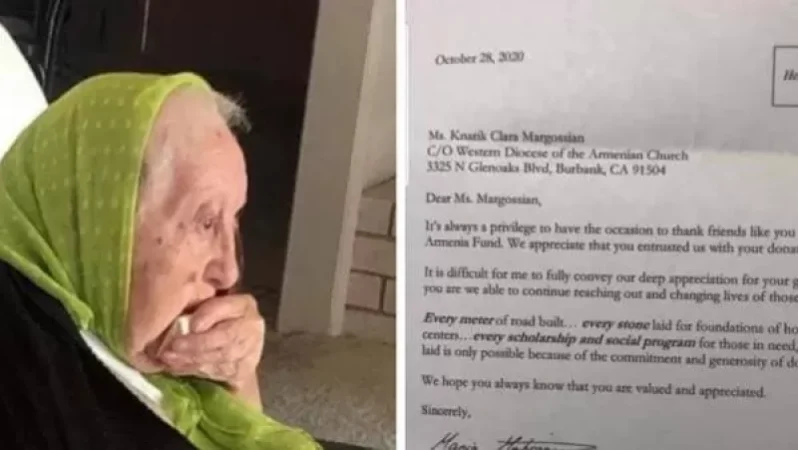 103-ամյա Քնարիկ Մարկոսյանը 1 միլիոն դոլար է նվիրել «Հայաստան» համահայկական հիմնադրամին