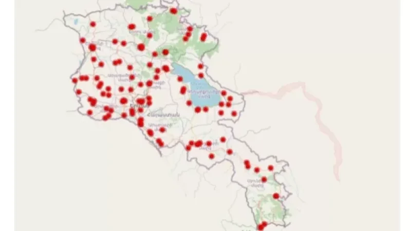 Map of Individuals in Self-Isolation Due to COVID-19 in Armenia