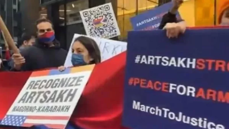Հայերը Նյու Յորքում Թուրքիայի հյուպատոսարանի դիմաց ցույց են արել