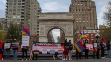 «Թուրքիան մեղավոր է». Նյու Յորքում ամերիկահայերը բողոքի ակցիա են անում 