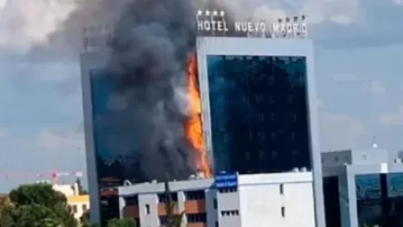 ՏԵՍԱՆՅՈՒԹ. Մադրիդում հյուրանոց է այրվում