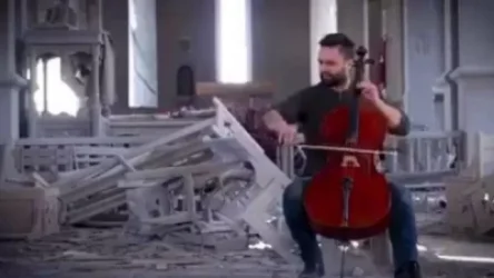 ՏԵՍԱՆՅՈՒԹ. Կոմիտասի «Կռունկը» հնչում է հրետակոծված Սբ Ամենափրկիչ Ղազանչեցոց եկեղեցում