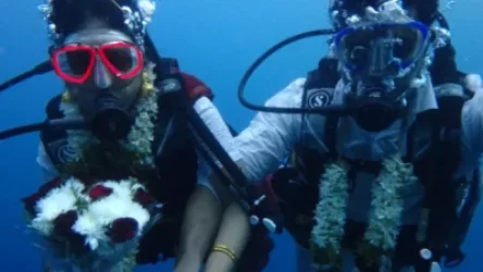 ԼՈՒՍԱՆԿԱՐՆԵՐ. Զույգն իր հարսանեկան  արարողությունն անցկացրել է ծովի հատակին