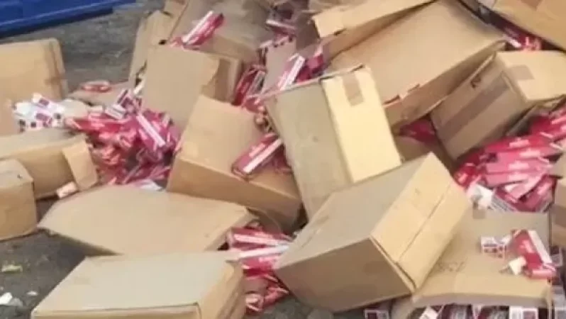 Azerbaijan Destroys Armenian Cigarettes, Alcohol, and Souvenirs