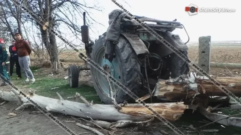 Արարատի մարզում հսկայական բարդին ընկել է տրակտորի վրա. կա վիրավոր