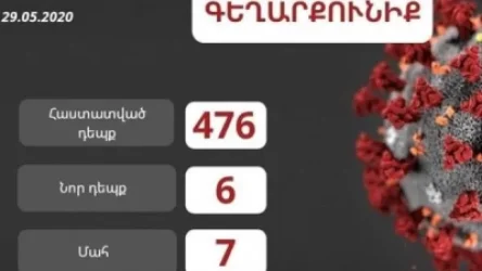 Մայիսի 29-ի դրությամբ Գեղարքունիքի մարզում հաստատվել է կորոնավիրուսային հիվանդության 6 նոր դեպք