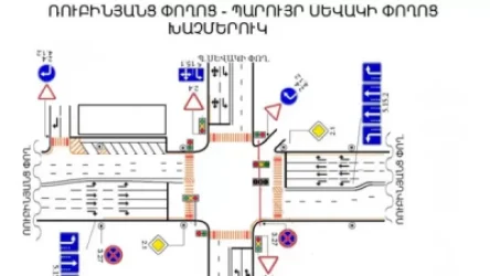 Ռուբինյանց−Պարույր Սևակի փողոցների խաչմերուկում կկատարվի երթևեկության փոփոխություն