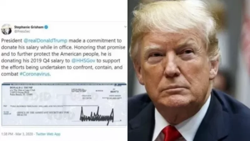 Թրամփը իր աշխատավարձը՝ 100 000 դոլար, փոխանցել է կորոնավիրուսի դեմ պայքարին
