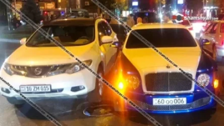 Երևանում  Bentley-ով բախվել են Lexus-ին ու Opel-ին, Opel-ն էլ՝ Nissan-ին