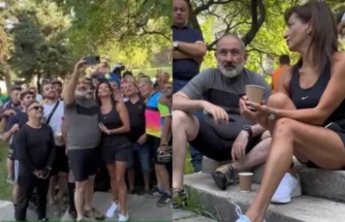 ՏԵՍԱՆՅՈՒԹ. Աննա Հակոբյանն իրենց բակում հյուրընկալել է հեծանվորդներին