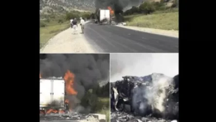 Երկկողմանի փակ  ճանապարհ կա. բեռնատար ավտոմեքենա է այրվում Երևան-Երասխ-Գորիս-Մեղրի-հայ-իրանական սահմանին