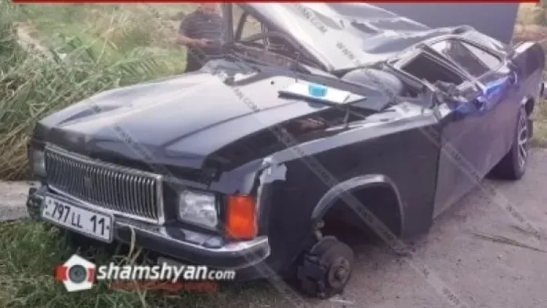 Խոշոր ավտովթար. ГАЗ 3102 մակնիշի ավտոմեքենայի վարորդը  գլխիվայր շրջվելով՝ հայտնվել է ճանապարհի երթևեկելի գոտուց դուրս