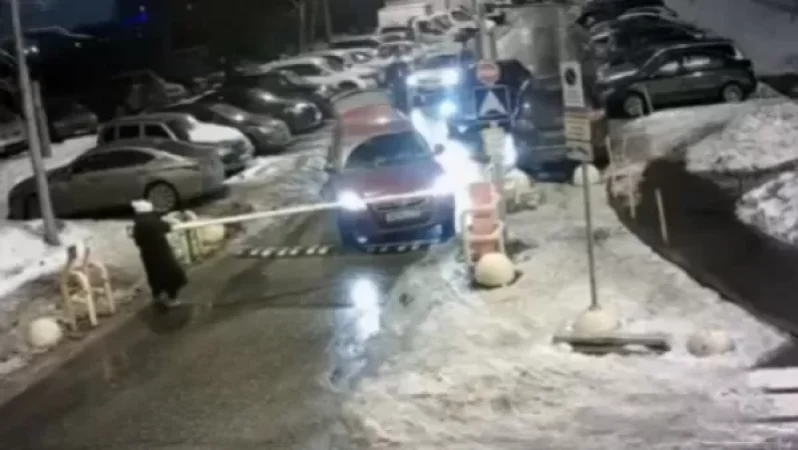 VIDEO: Driver Breaks Through Barrier with Machete to Enter Courtyard