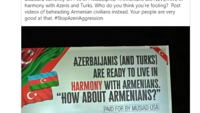 Ֆիլադելֆիայի ճանապարհին տեղադրված հակահայկական գրառմամբ վահանակը հեռացվել է