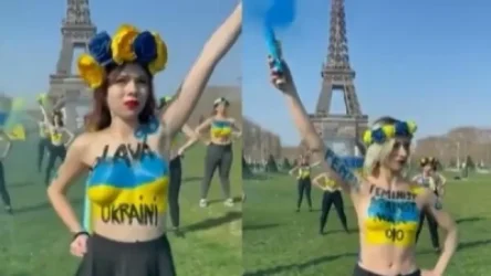 ՏԵՍԱՆՅՈՒԹ․ Փարիզում կիսամերկ աղջիկները ցույց են արել՝ ի պաշտպանություն Ուկրաինայի
