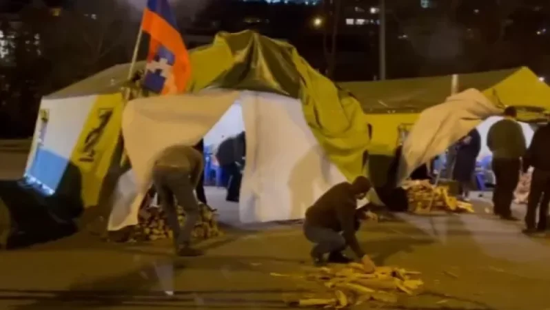 The First Tent was Set Up on Baghramyan Avenue for Those with Absolutely No Ties to Any Political Parties