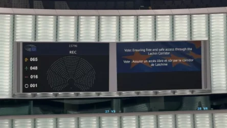 ԵԽԽՎ-ն ընդունեց «Լաչինի միջանցքով ազատ, անվտանգ մուտքի ապահովումը» բանաձևը․ Ռուբեն Ռուբինյան