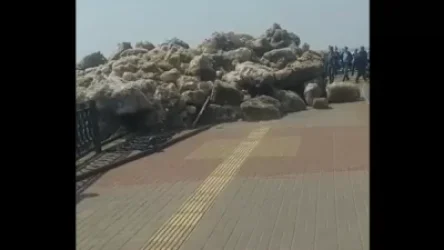 ՏԵՍԱՆՅՈՒԹ. Խաբարովսկում Ամուր գետից մեծ սառցաբեկորներ են դուրս թափվել դեպի փողոց