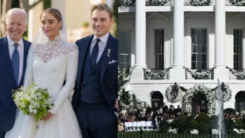 Photographs: Biden's granddaughter weds at the White House with around 250 guests in attendance