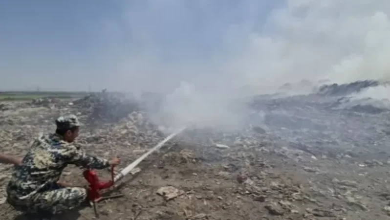 Արմավիր քաղաքի աղբավայրի 2 հա տարածքում աղբ է այրվում