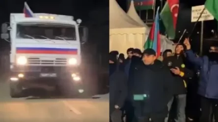 ՏԵՍԱՆՅՈՒԹ. Ադրբեջանցի «բնապահպանները» թույլ չեն տվել ռուս խաղաղապահների մեքենան անցնի