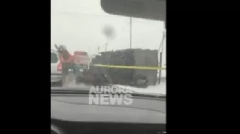 Photos: A Truck Has Overturned on the Road to Abovyan