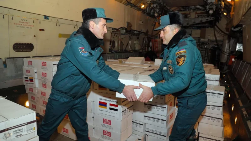 ARMENIA SENDS OVER 30 TONS OF AID TO SYRIA: PAMBUSHYAN