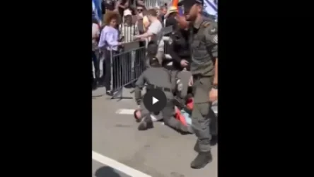 ՏԵՍԱՆՅՈՒԹ․ Իսրայելական ժողովրդավարություն. Ոստիկանը՝ ծունկը դրել է ցուցարարի կոկորդին