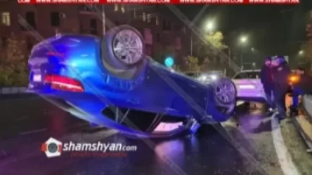 Կասկադյորական ավտովթար Երևանում. 37-ամյա վարորդը BMW X6-ով «ձկան խանութի» խաչմերուկում գլխիվայր շրջվել. Shamshyan. com