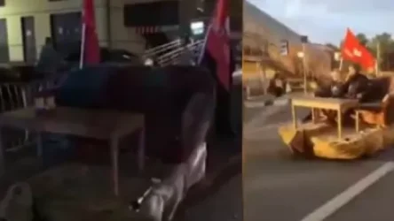 ՏԵՍԱՆՅՈՒԹ. Սոչիում տուգանել են ինքնագնաց բազմոցով երթևեկող վարորդին. ամրագոտին չէր գցել