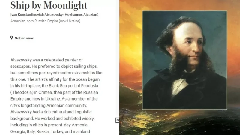 Photos: Nationality of Aivazovsky Changed Again at New York’s Metropolitan Museum, Emphasizing His Armenian Heritage