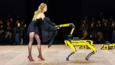 ՏԵՍԱՆՅՈՒԹ. Ռոբոտ շունը Փարիզում նորաձևության ցուցադրության ժամանակ հանել է մոդելի հագուստը