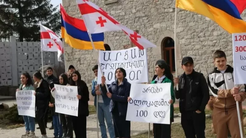 VIDEO: Artsakh, We Stand With You - Protest in Akhalkalaki in Support of Artsakh Armenians