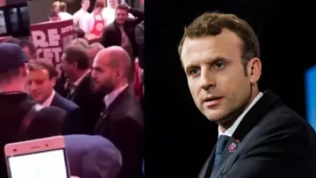 ՏԵՍԱՆՅՈՒԹ. Ձվով հարվածում են Մակրոնի գլխին, թիկնապահը ձեռքով մաքրում է