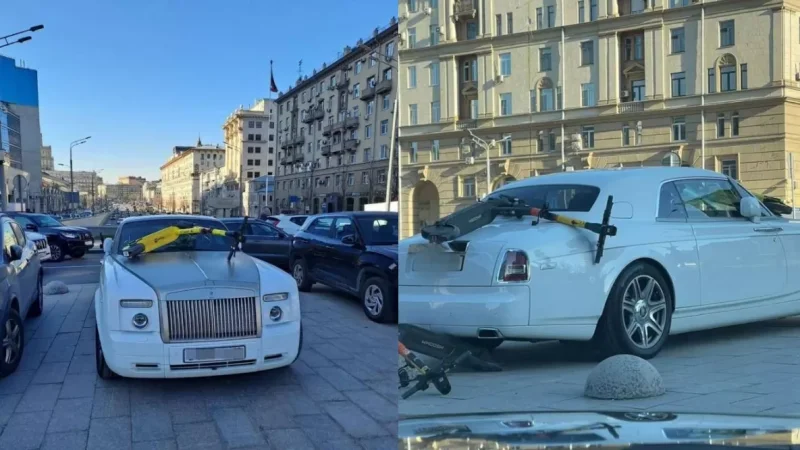 Photos: Bystander Attacks Rolls-Royce with a Machete in Russia