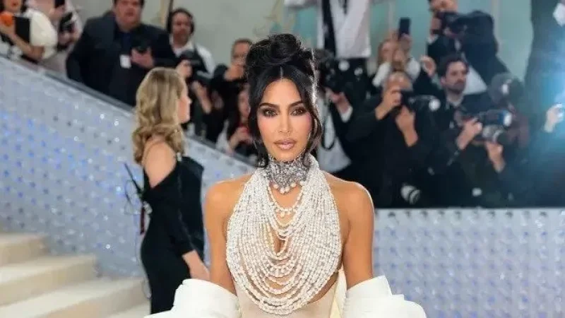 Kim Kardashian Wows at Met Gala in Dress Adorned with 50,000 Pearls