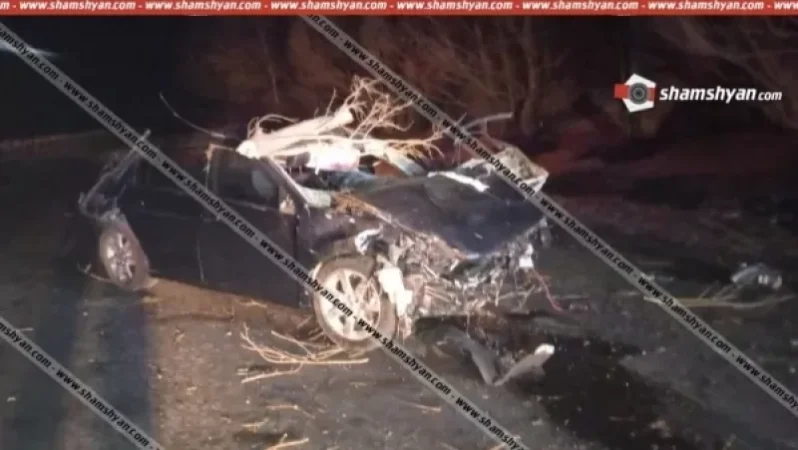 Խոշոր ավտովթար Գեղարքունիքի մարզում. Ոստիկանության զորքերի ծառայողը Nissan-ով բախվել է ծառերին և գլխիվայր շրջվել. Shamshyan. com