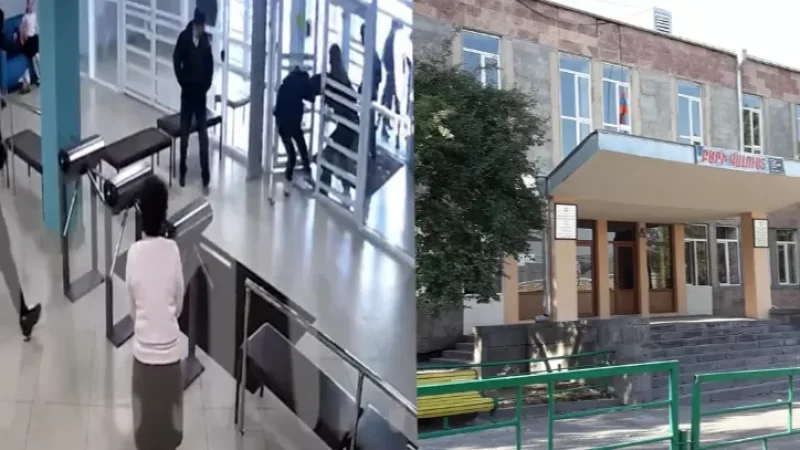 Who is the man who invaded Yerevan's School No. 166 and assaulted students?