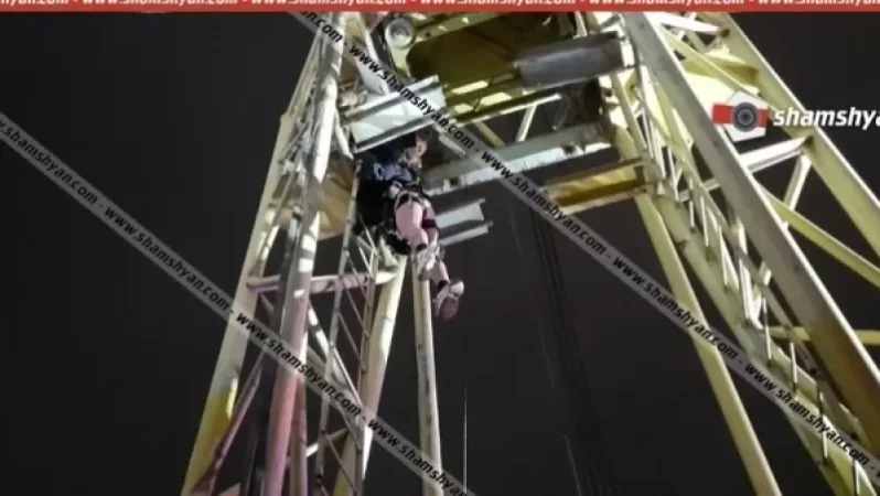 Լուսանկարներ․ Արտակարգ դեպք՝ Երևանում. երիտասարդ աղջիկը «Ռոսիա մոլ»-ի մոտ բարձրացել էր վերամբարձ կռունկը