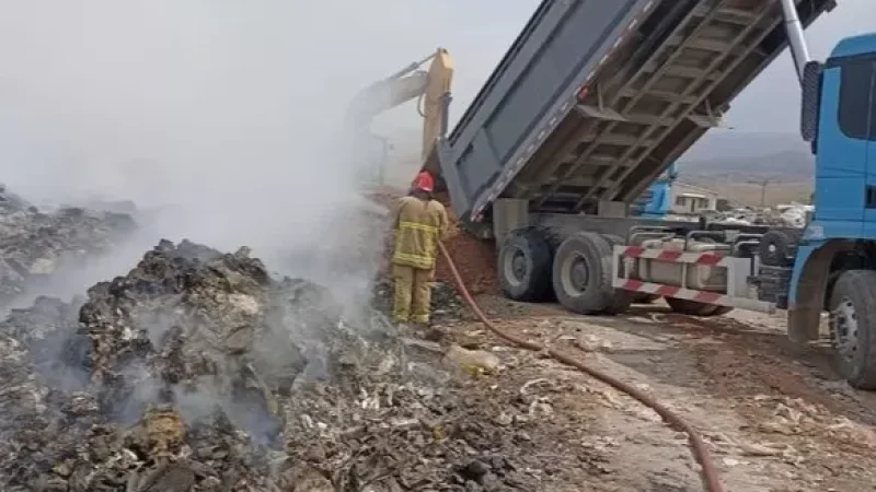 Photos: Around 300 Cubic Meters of Waste Burning at Nubarashen Landfill