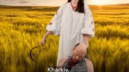 ՏԵՍԱՆՅՈՒԹ․ Ուկրաինուհին մանգաղով կտրում է ռուս զինվորի կոկորդը․ նոր սոցիալական գովազդ Ուկրաինայում