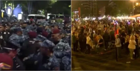 Կենտրոնում ոստիկանները բերման են ենթարկել ցույցի մասնակիցներին. ԱԺԲ-ի աջակիցներին ծեծել են