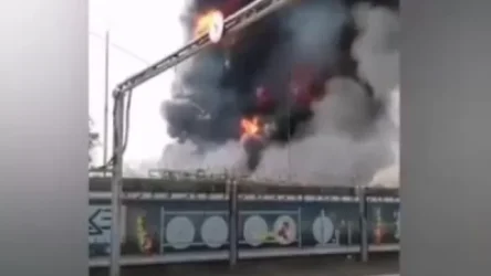 ՏԵՍԱՆՅՈՒԹ. Կադրեր՝ Մակեևկայի նավթային պահեստին ուկրաինացի զինվորականների հարվածներից