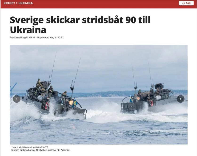 Շվեդիան Ուկրաինային կհատկացնի պատերազմի սկզբից ամենամեծ ռազմական օգնության փաթեթը