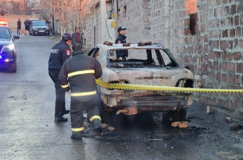 Քասախ գյուղում ավտոմեքենա է այրվել