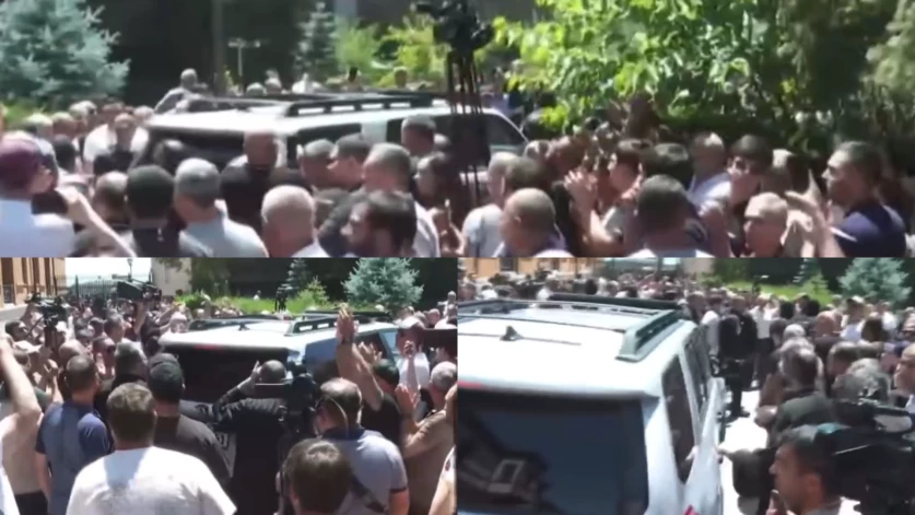 ԱԱԾ մեքենան հեռանում է Վեհարանի տարածքից