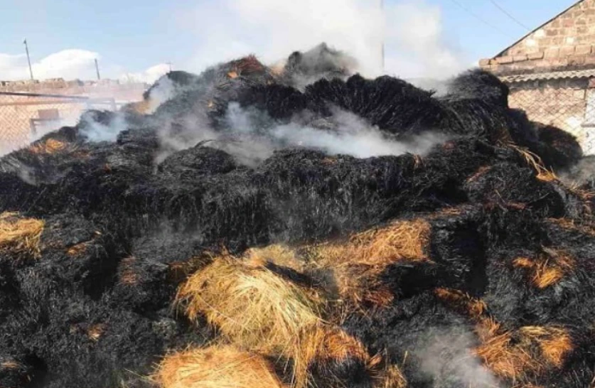 Աչաջուրում այրվել է մոտ 500 հակ պահեստավորած և մոտ 3 տոննա կուտակած անասնակեր