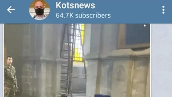 Kotsnews Telegram-ալիքի լրագրողը Ղազանչեցոց եկեղեցու հրթիռակոծումից մոտ 30 րոպե առաջ  ուղիղ եթերում էր 