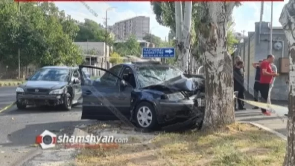 Խոշոր ավտովթար՝ Քանաքեռում. բախվել են Opel Astra-ն ու Volkswagen Passat-ը. վերջինս էլ բախվել է ծառին, կան վիրավորներ