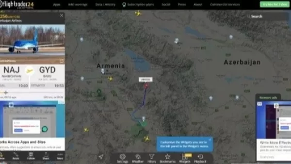 ԼՈՒՍԱՆԿԱՐՆԵՐ. Ադրբեջանական «AZAL»-ի ինքնաթիռը ՀՀ օդային տարածքով Նախիջևանից Բաքու թռիչք է կատարել 